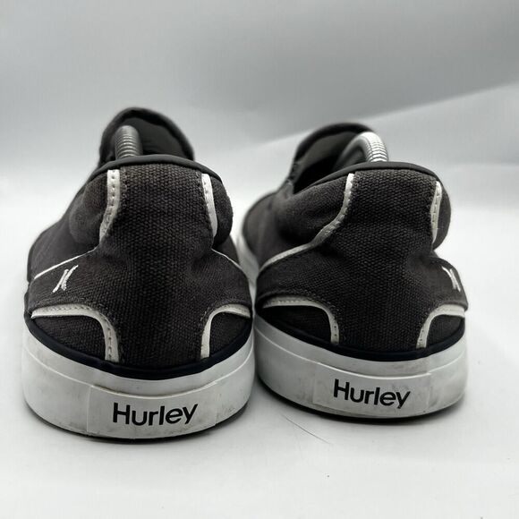 Hurley Mens Arlo Slip On Gray Canvas Size 11 Skateboarding Slip On Shoes Sneaker - Picture 7 of 13